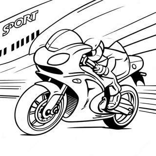 Halaman Mewarnai Sepeda Motor Sport Balapan Di Jalur 23316-5093