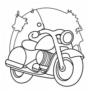 Halaman Mewarnai Sepeda Motor Kartun Yang Imut 23317-5097