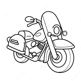 Halaman Mewarnai Sepeda Motor Kartun Yang Imut 23317-5098