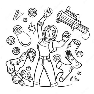 Halaman Mewarnai Perayaan Kemenangan Fortnite Royale 2356 1821