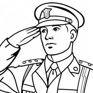 Heroic Soldier Saluting Coloring Page 23794-5190