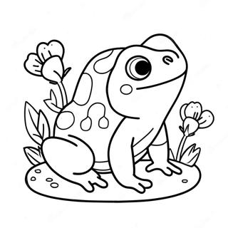 Katak Berwarna Warni Dengan Bunga Halaman Mewarnai 24259-5291