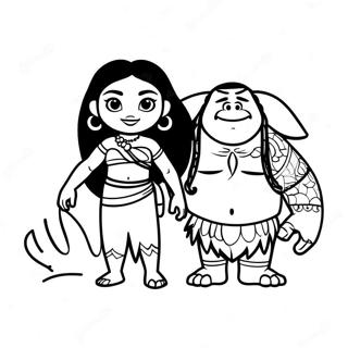 Halaman Mewarnai Petualangan Maui Dan Moana 2451-1621