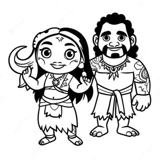 Halaman Mewarnai Petualangan Maui Dan Moana 2451-1622