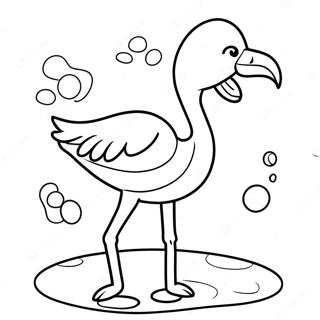 Gambar Mewarnai Flamingo Ceria Melompat Di Air 25714-5613