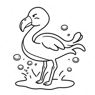 Gambar Mewarnai Flamingo Ceria Melompat Di Air 25714-5614