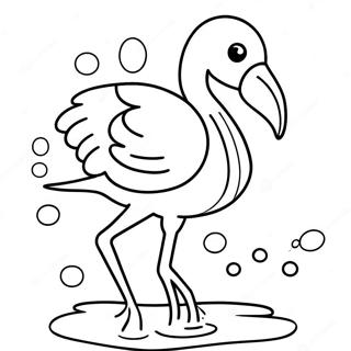 Gambar Mewarnai Flamingo Ceria Melompat Di Air 25714-5615