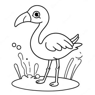 Gambar Mewarnai Flamingo Ceria Melompat Di Air 25714-5616