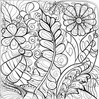 Halaman Mewarnai Daun Paku Yang Rumit 26338-5755