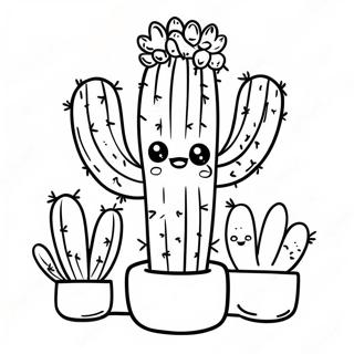 Halaman Mewarnai Kaktus Kartun Yang Lucu 26623-5811