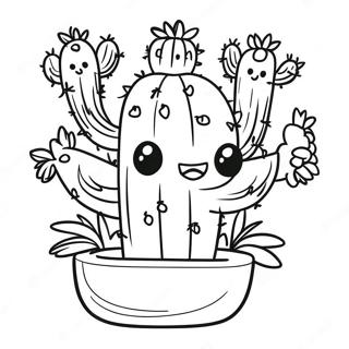 Halaman Mewarnai Kaktus Kartun Yang Lucu 26623-5812