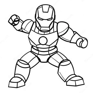 Halaman Mewarnai Lego Iron Man Pose Aksi 26718-5827