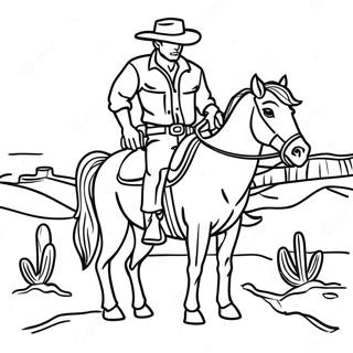 Halaman Mewarnai Koboi Kuat Di Gurun 27380 5969