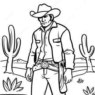 Halaman Mewarnai Koboi Kuat Di Gurun 27380 5971