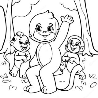 Halaman Mewarnai George Penasaran Bermain Dengan Teman 27663 6030