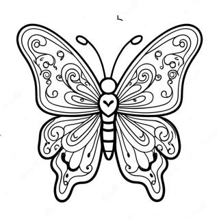 Halaman Mewarnai Tato Kupu Kupu Yang Elegan 28047 6107