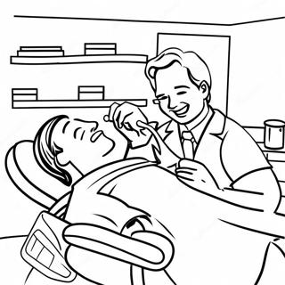 Halaman Mewarnai Dokter Gigi Bahagia Memeriksa Pasien 29039-6329