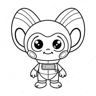 Halaman Mewarnai Alien Imut Dengan Antena 29761 6483