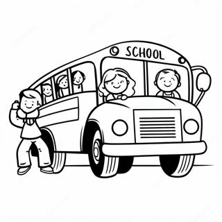 Bus Sekolah Bahagia Dengan Anak Anak Halaman Mewarnai 29855-6500