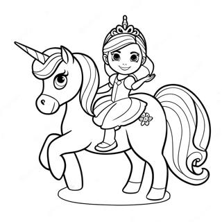 Halaman Mewarnai Sofia Yang Pertama Menunggang Unicorn 30387 6629