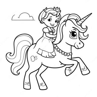 Halaman Mewarnai Sofia Yang Pertama Menunggang Unicorn 30387 6631