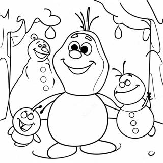 Olaf Dengan Teman Teman Halaman Mewarnai 31922 6964