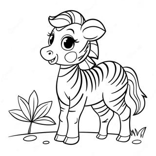 Halaman Mewarnai Anak Zebra Yang Ceria 32022-6985