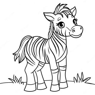 Halaman Mewarnai Anak Zebra Yang Ceria 32022-6986