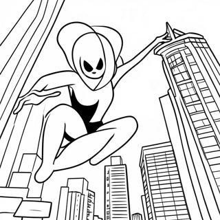 Spider Gwen Halaman Mewarnai