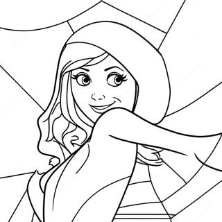 Halaman Mewarnai Spider Gwen Dengan Jaring Berwarna 32110-7001