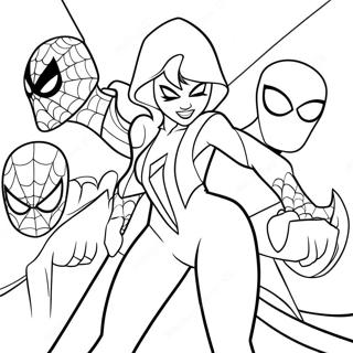 Halaman Mewarnai Spider Gwen Melawan Penjahat 32111-7008