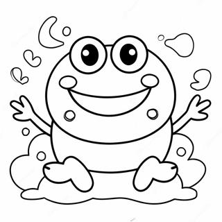 Gambar Mewarnai Keroppi Dengan Senyuman Besar Halaman Mewarnai