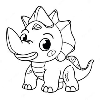 Gambar Mewarnai Triceratops Lucu 32284-7036