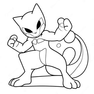 Mewtwo Halaman Mewarnai