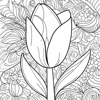 Gambar Mewarnai Tulip Realistis Yang Mekar 33890-7410