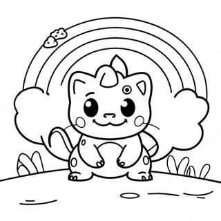 Halaman Mewarnai Bulbasaur Di Bawah Pelangi 34162 7466