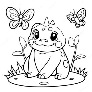 Halaman Mewarnai Bulbasaur Dengan Kupu Kupu Berwarna 34163 7471