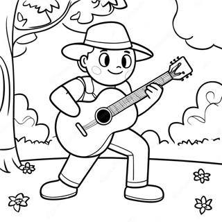 Halaman Mewarnai V Bermain Gitar Di Taman 34438 7526