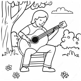 Halaman Mewarnai V Bermain Gitar Di Taman 34438 7527