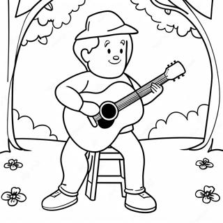 Halaman Mewarnai V Bermain Gitar Di Taman 34438 7528