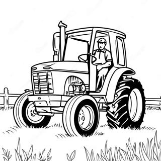 Halaman Mewarnai Traktor John Deere Dengan Petani 34715-7584