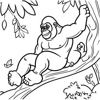 Gambar Mewarnai Gorilla Kuat Memanjat Pohon 35155 7684