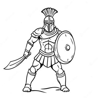 Halaman Mewarnai Pejuang Spartan Dalam Pertempuran 35686-7808