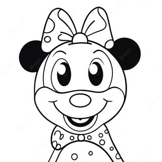 Halaman Mewarnai Minnie Mouse Imut Dengan Pita 3570-1974