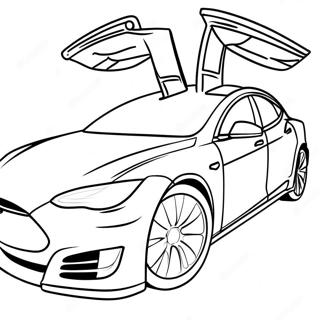 Halaman Mewarnai Tesla Model S Halaman Mewarnai