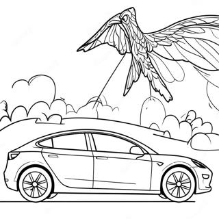Halaman Mewarnai Mobil Listrik Tesla Model 3 Halaman Mewarnai