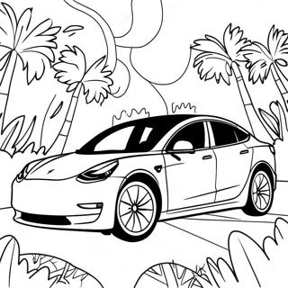 Halaman Mewarnai Mobil Listrik Tesla Model 3 Halaman Mewarnai