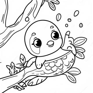 Halaman Mewarnai Sarang Kolibri Lucu 36517-7989