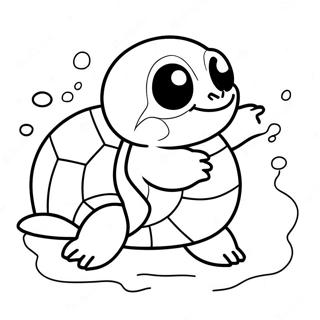 Halaman Mewarnai Squirtle Lucu Berenang 36598-7994