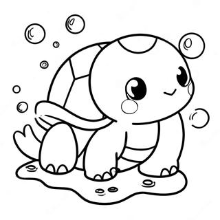 Halaman Mewarnai Squirtle Lucu Berenang 36598-7995